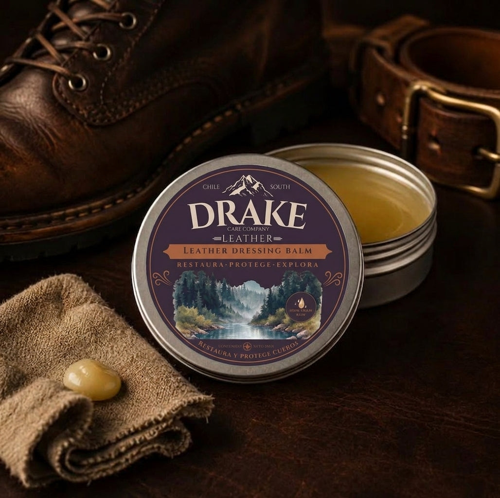 Renovador y mantenedor de cueros Leather Dressing Balm Drake 60gr.
