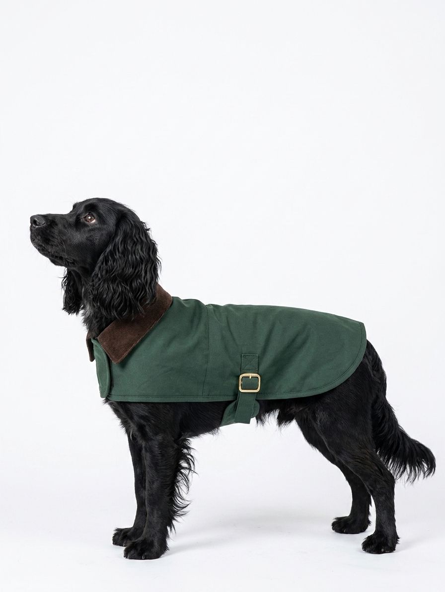 Chaqueta de algodón encerado para perros Drake Verde