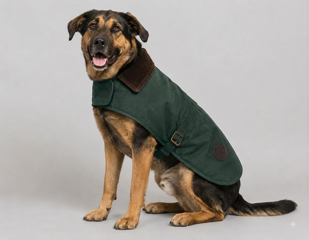 Chaqueta de algodón encerado para perros Drake Verde