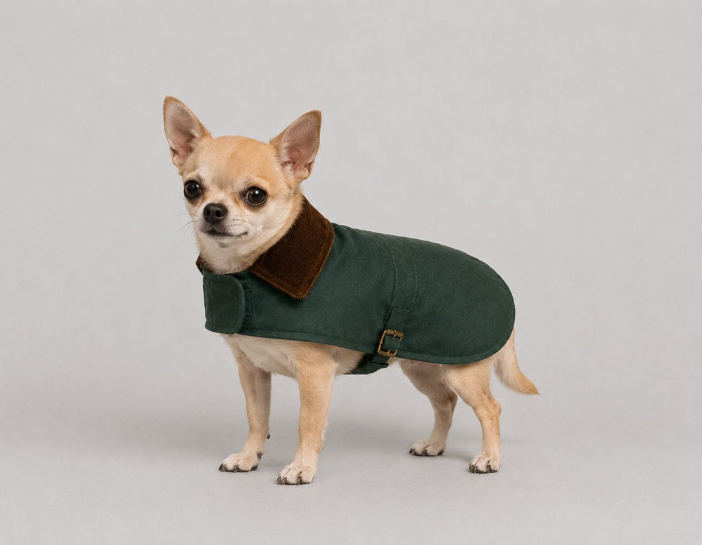 Chaqueta de algodón encerado para perros Drake Verde